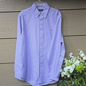 Polo Ralph Lauren Classic Fit Purple Gingham Long Sleeve Shirt Men's XL